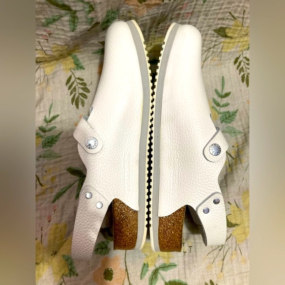 Birkenstock Tokio White Pebbled Leather Super Grip Clogs Size EU 39 US 8/8.5 - Picture 5 of 6